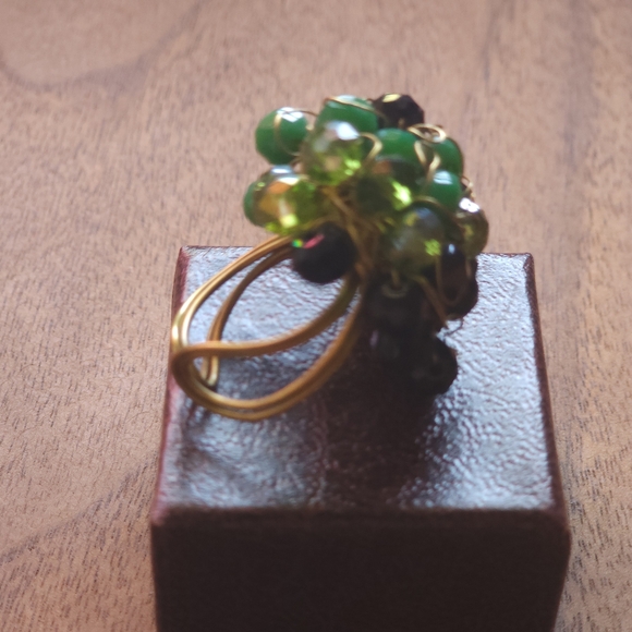 Cocktail Ring, adjustable, green - Picture 3 of 8